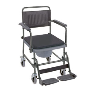 Invacare Toilettenrollstuhl fahrbar – inkl. Eimer mit Halter und WC-Brille