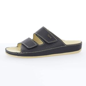 Vital Leder Hausschuhe Buttero schwarz – Gesundheitsschuh mit Fußbett