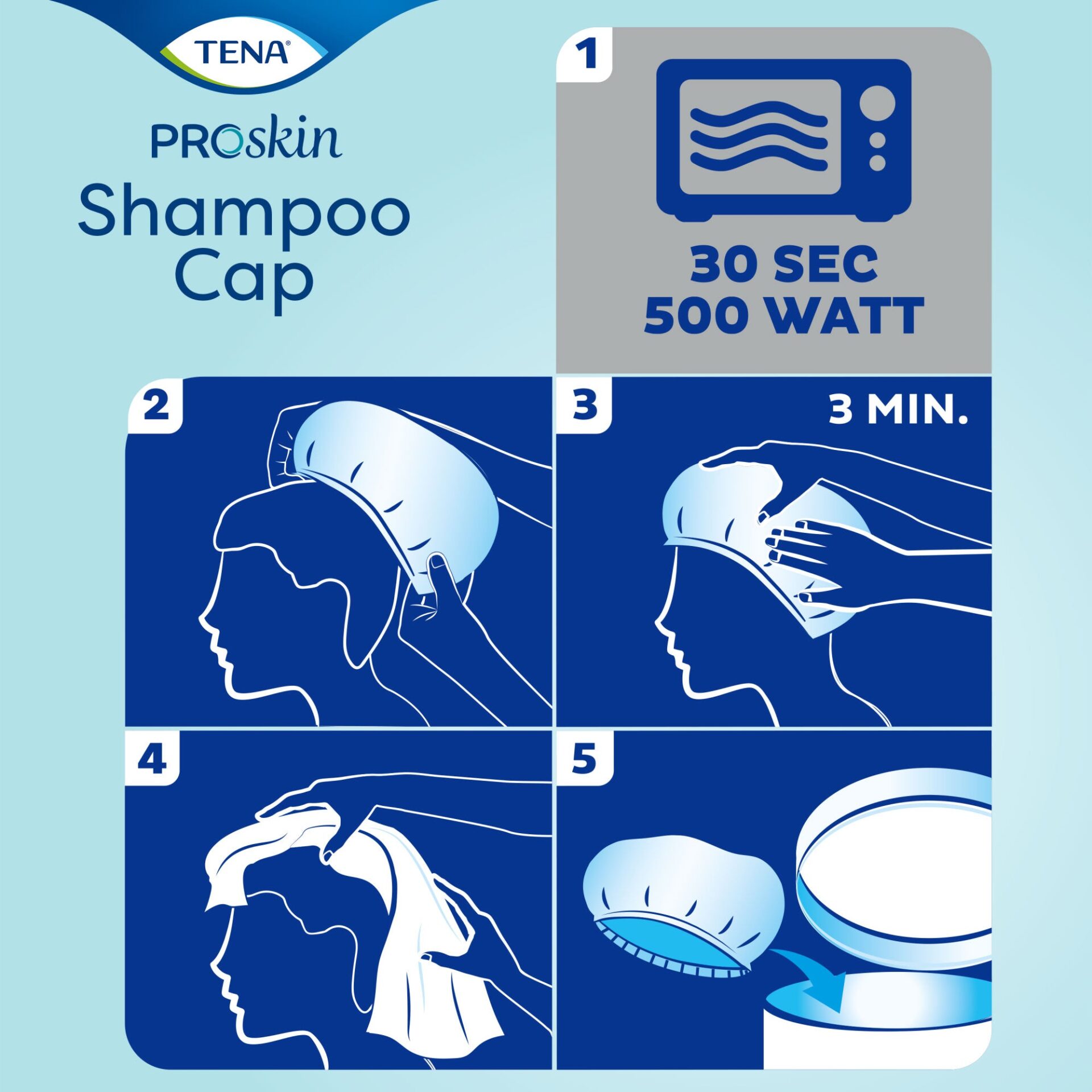 Tena Shampoo Cap Waschhaube – Bild 4